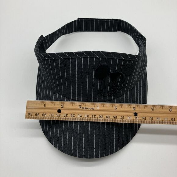 Disney Parks Mickey Mouse Black Pinstripe Visor Adult Embroidered Adjustable Hat - Picture 11 of 11